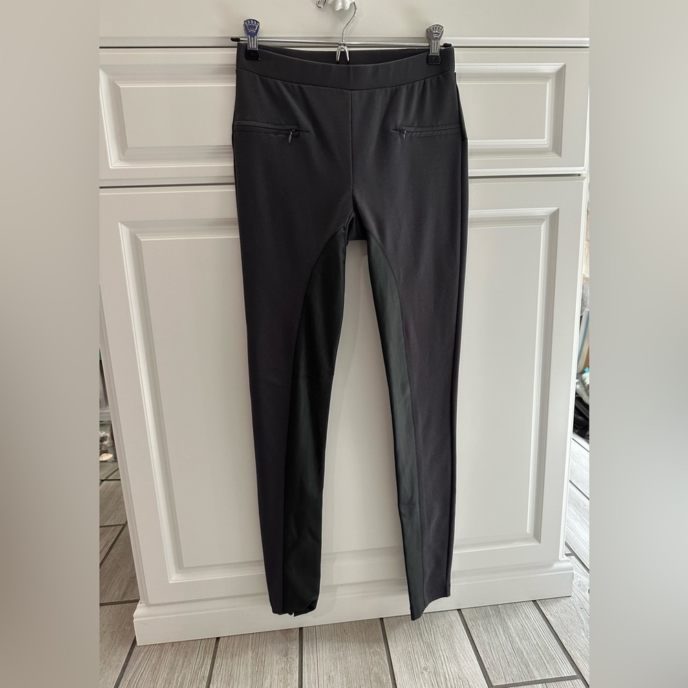 XS Pleather with Knit Mixed Riding Pants Dressy Leggings